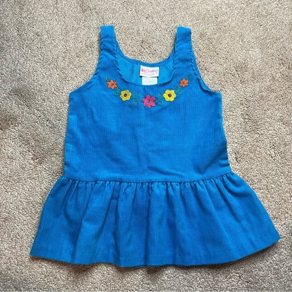 CARTER’S Vintage Corduroy Jumper Dress  - Bright Blue, Size 12 Months - Picture 1 of 4
